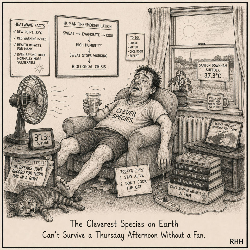 The Cleverest Species on Earth Can’t Survive a Thursday Afternoon Without a Fan