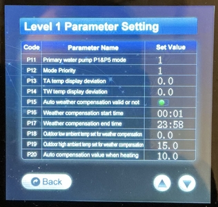 Level 1 Parameters page 2