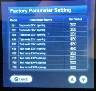 Factory menu page 6