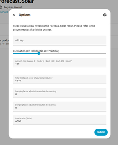 forecast.solar options