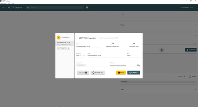 MQTT explorer HA connection