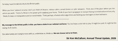 MI5 2026 Threat Update MI5 2026 Threat Update